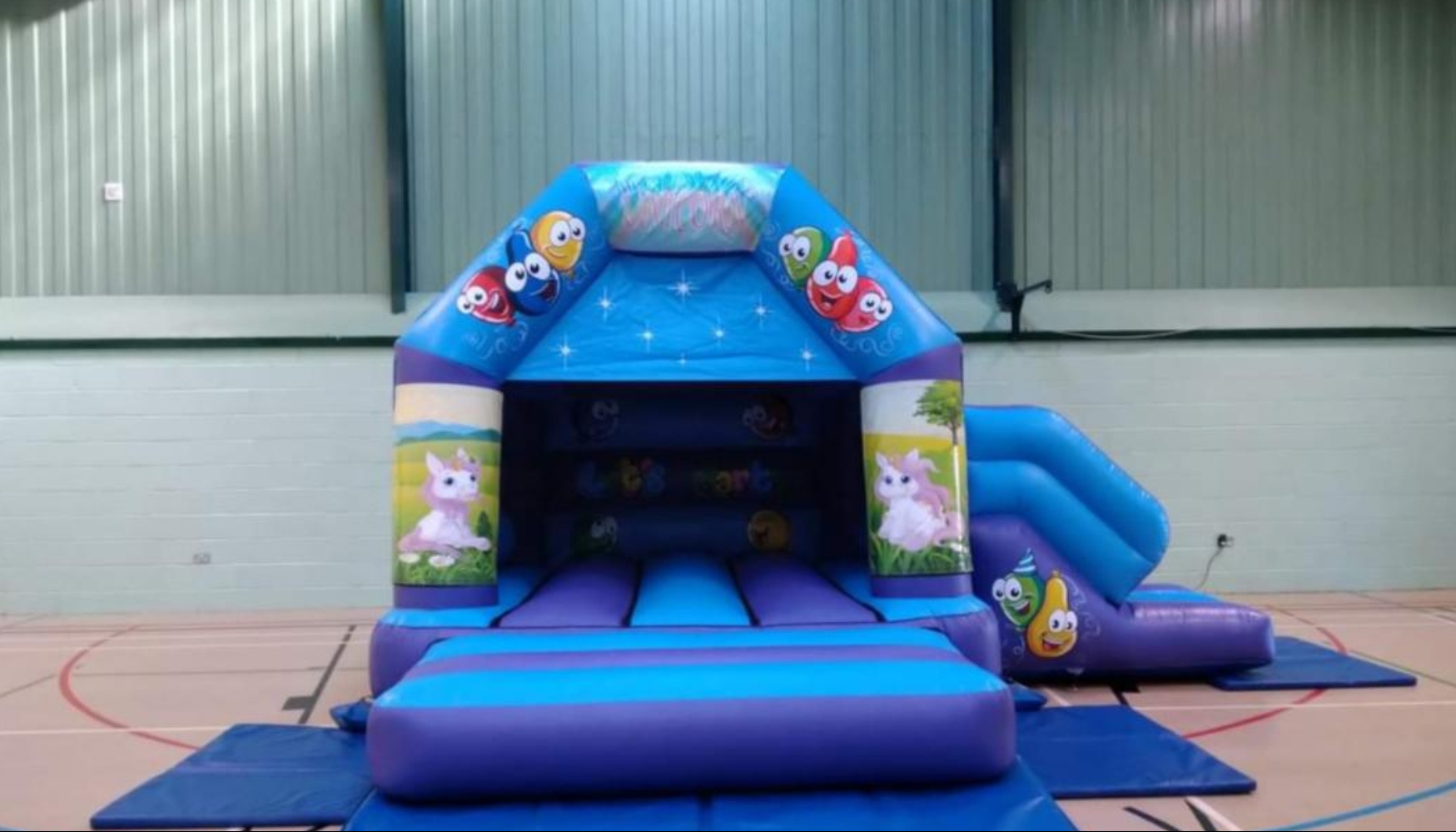Unicorn Bouncy Castle With Side Slide