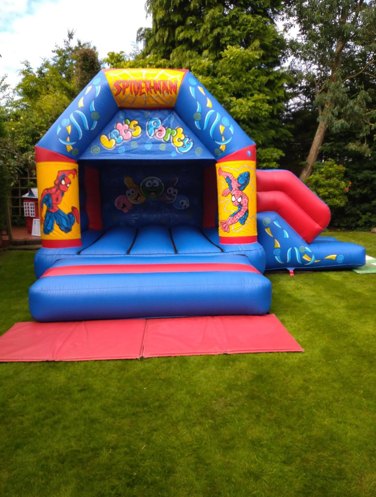 Spiderman Bouncy Castle With Side Slide